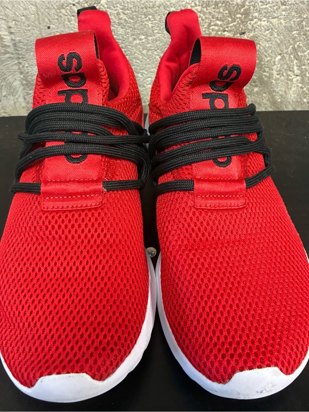 adidas Kids Red Mesh Sneakers with Black Laces